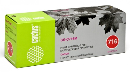 Картридж лазерный Cactus CS-C716M 716 M пурпурный (1500стр.) для Canon i-Sensys MF8030/MF8030cn/MF8050/LBP 5050