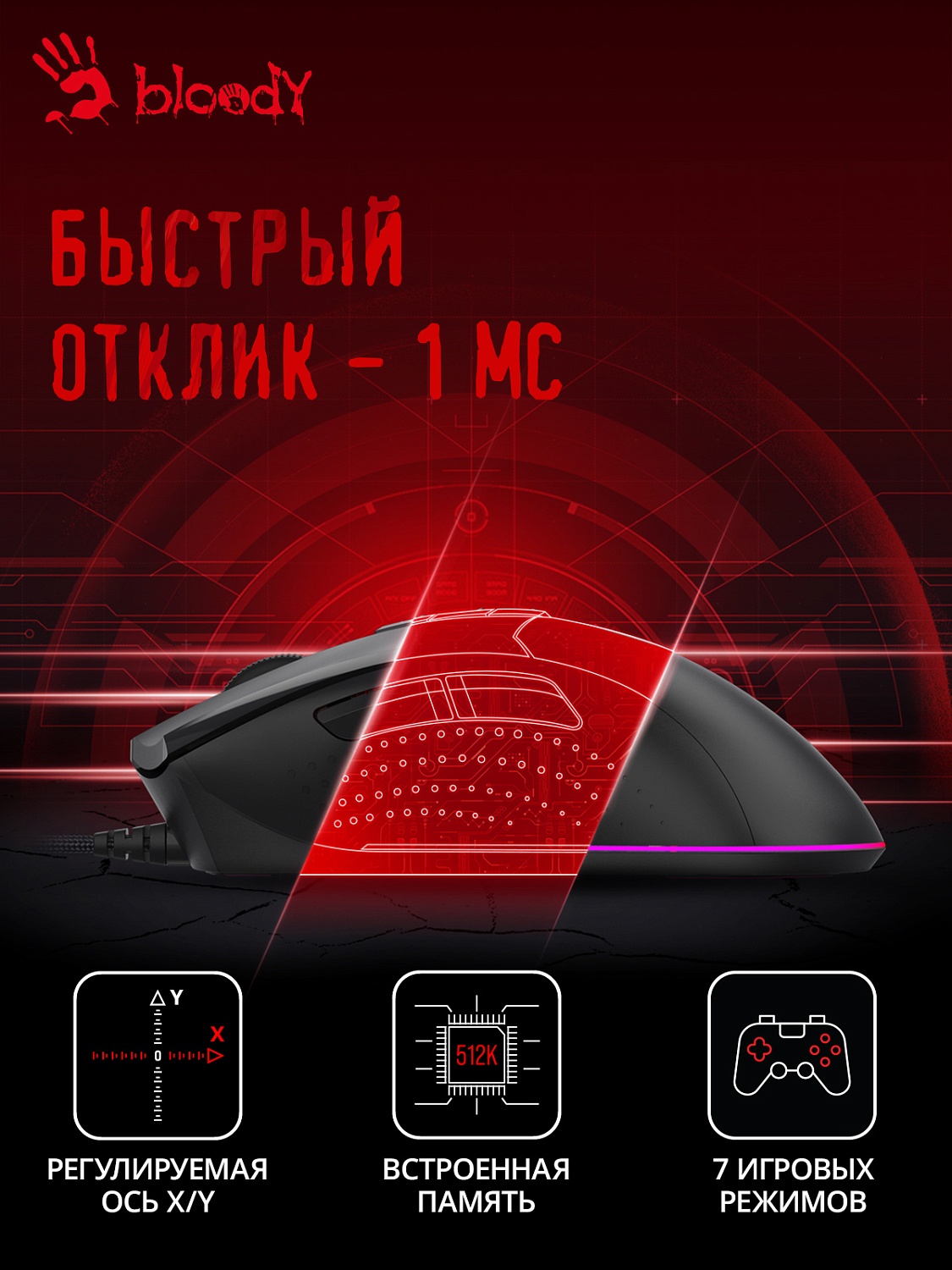 Мышь A4Tech Bloody ES9 Plus черный оптическая (10000dpi) USB (7but) Мышь A4Tech Bloody ES9 Plus черный оптическая (10000dpi) USB (7but)