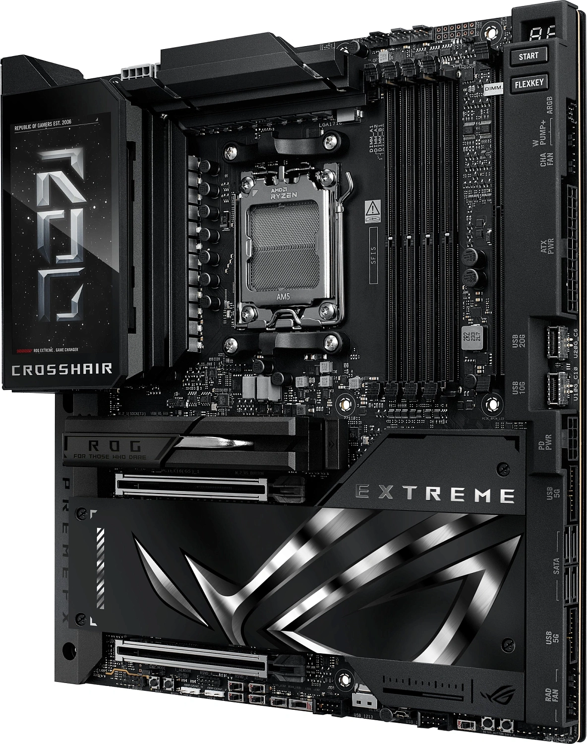 Материнская плата ASUS ROG CROSSHAIR X870E EXTREME, AM5, X870E, 4*DDR5, 4*SATA, 5*M.2,  10*USB 3.2, 2*Type-C, 2*USB4, 6*PCIx16, HDMI, E-ATX; 90MB1LB0-M0EAY0