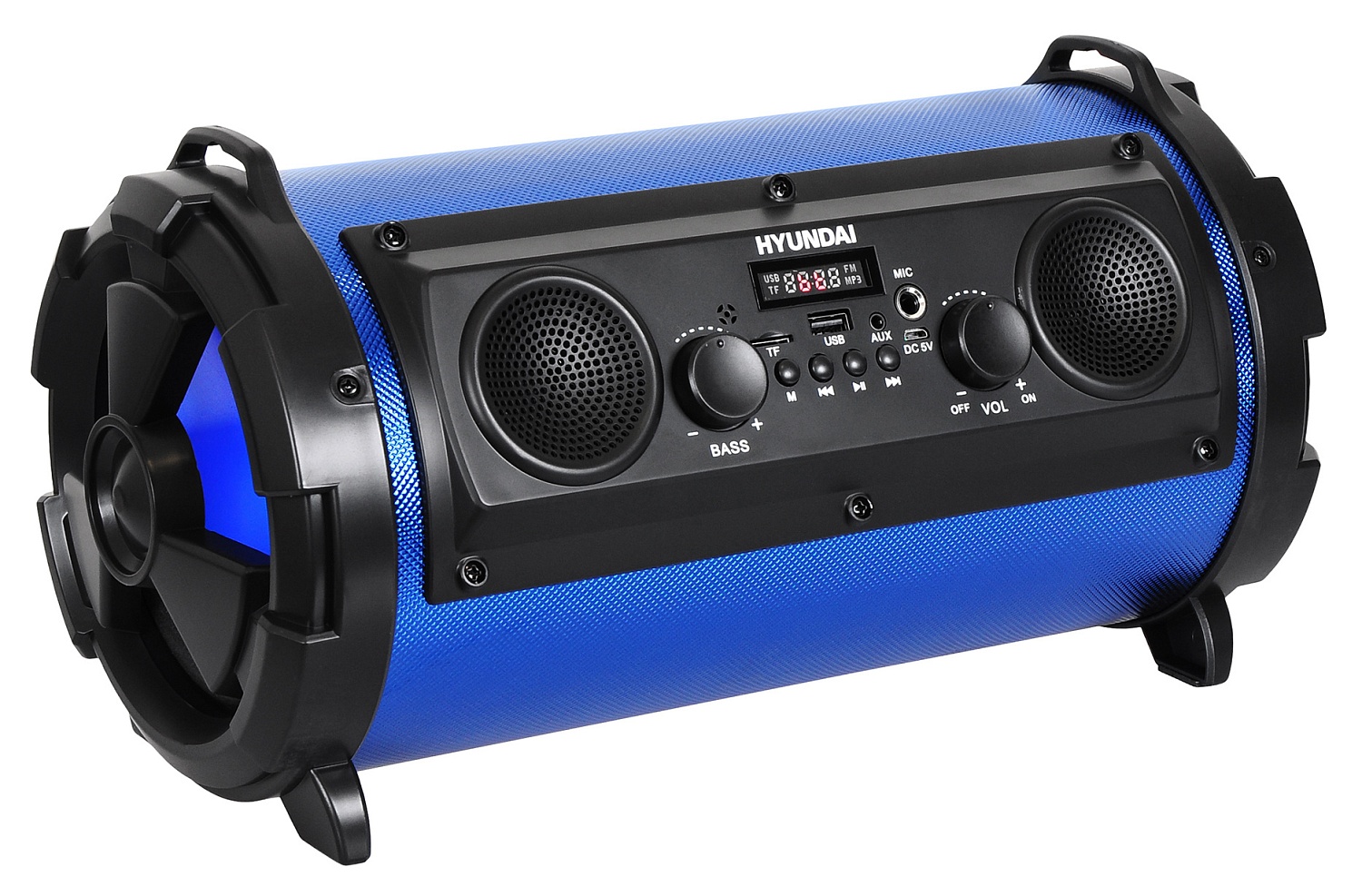 Минисистема Hyundai H-MC200 черный/синий 25Вт FM USB BT SD/MMC