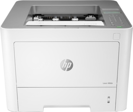 Принтер HP Laser 408dn Printer (A4, 1200dpi, 40ppm, 256Mb, 2 trays 50+250, duplex, USB/GigEth, PCL5, PCLXL, PS, cartridge 3000 pages & Imaging Drum 30K pages in box, repl. Samsung SL-M4020ND)