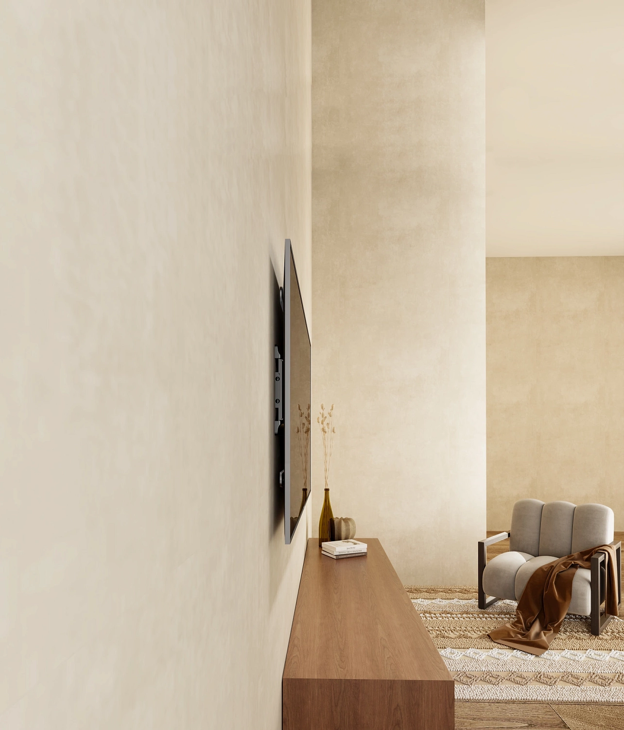 Кронштейн для телевизора Hyundai SL-F1 черный 43"-90" макс.50кг настенный поворотно-выдвижной и наклонный