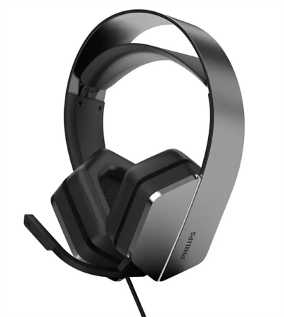 Наушники Philips Игровая гарнитура TAG5106BK, DTS Headphone:X 2.0, 2,4 ГГц беспроводное + BT5.2 + 3,5 мм, Излучатели 50 мм / LED-подсветка, Съемный однонаправленный микрофон, чёрный