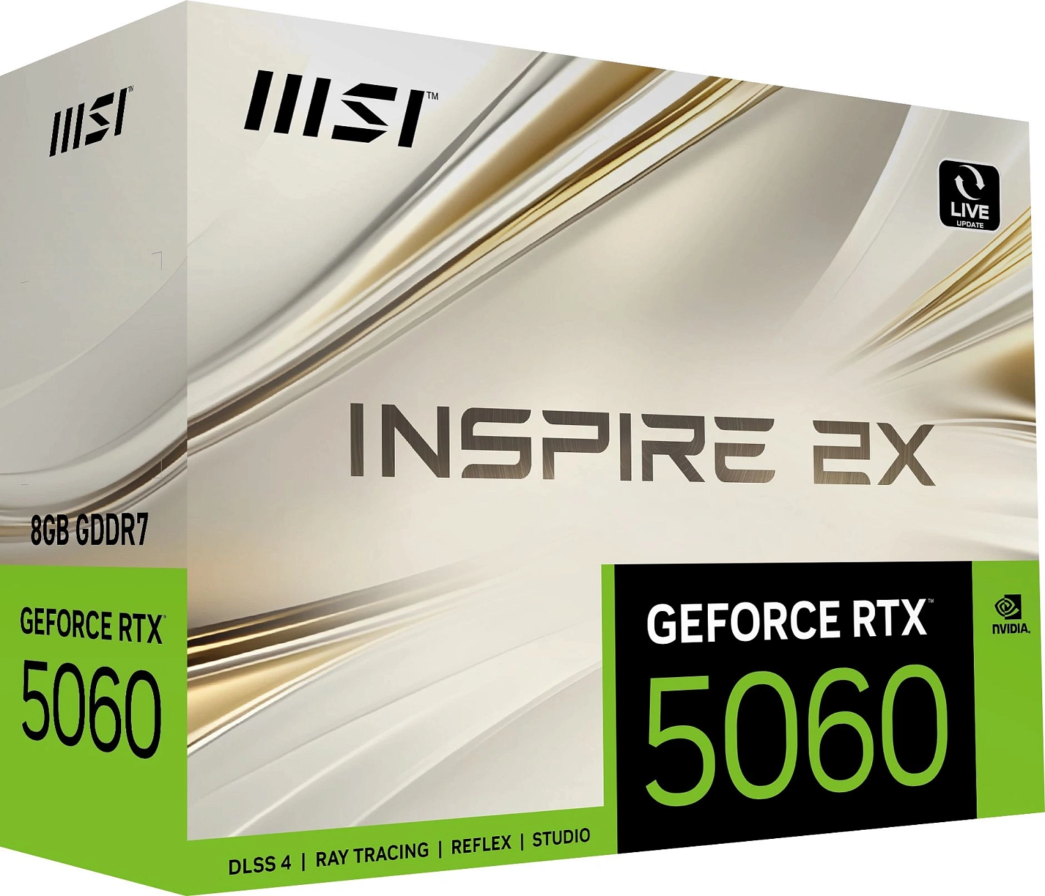 Видеокарта MSI PCI-E 5.0 RTX 5060 8G INSPIRE 2X NVIDIA GeForce RTX 5060 8Gb 128bit GDDR7 2497/28000 HDMIx1 DPx3 HDCP Ret