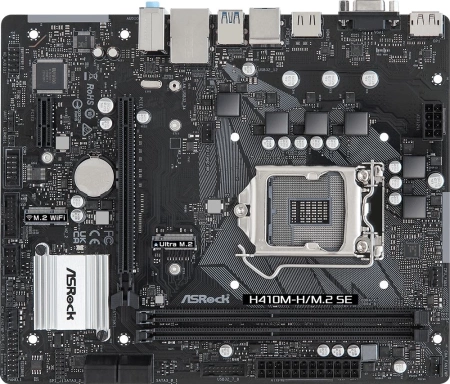 Материнская плата Asrock H410M-H/M.2 SE Soc-1200 Intel H370 2xDDR4 mATX AC`97 8ch(7.1) GbLAN+VGA+HDMI+DP