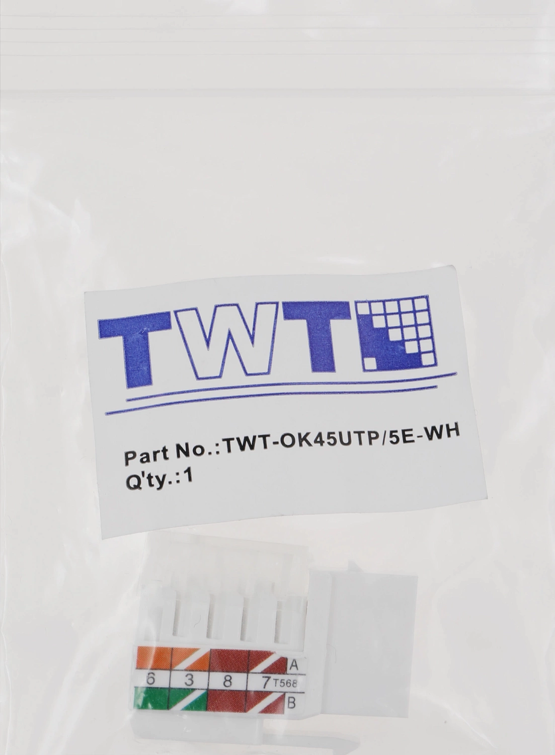 Модуль Lanmaster TWT-OK45UTP/5E-WH информ. KeystoneRJ45 кат.5E UTP бел. (упак.:1шт)