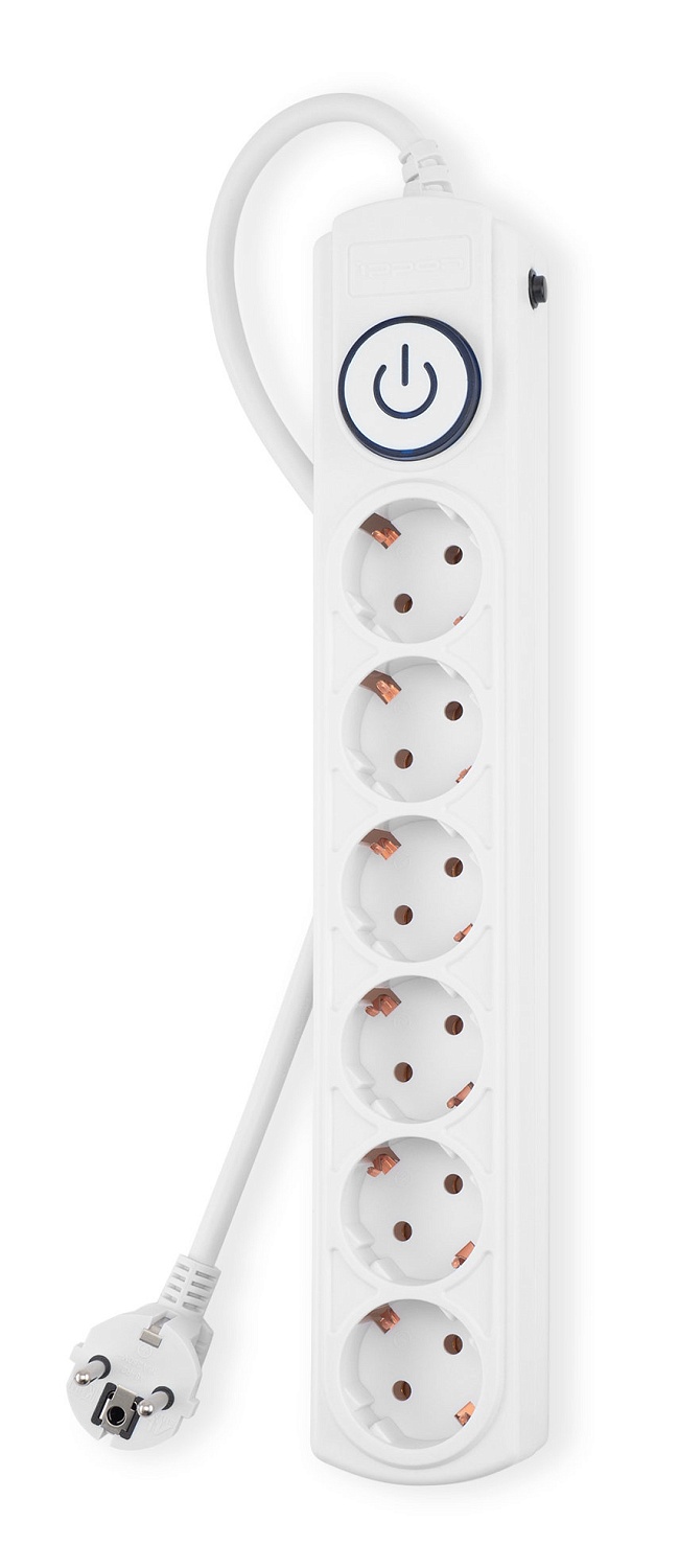 Сетевой фильтр Ippon BK-6-EU-1.8-16-W 1.8м (6 розеток) белый (коробка)