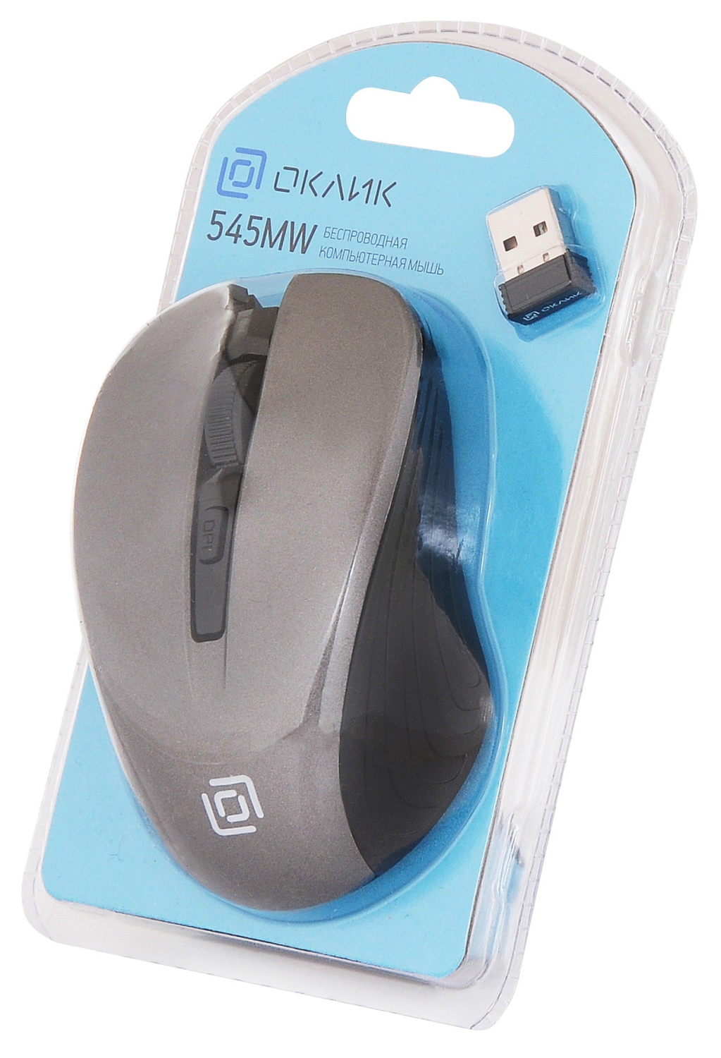 Мышь Оклик 545MW черный/серый оптическая (1600dpi) беспроводная USB для ноутбука (4but) Мышь Оклик 545MW черный/серый оптическая (1600dpi) беспроводная USB для ноутбука (4but)