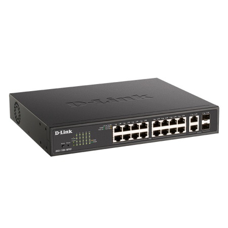 Коммутатор D-Link EasySmart L2 Switch 16х1000Base-T PoE, 2xCombo 1000Base-T/SFP, PoE Budget 130W