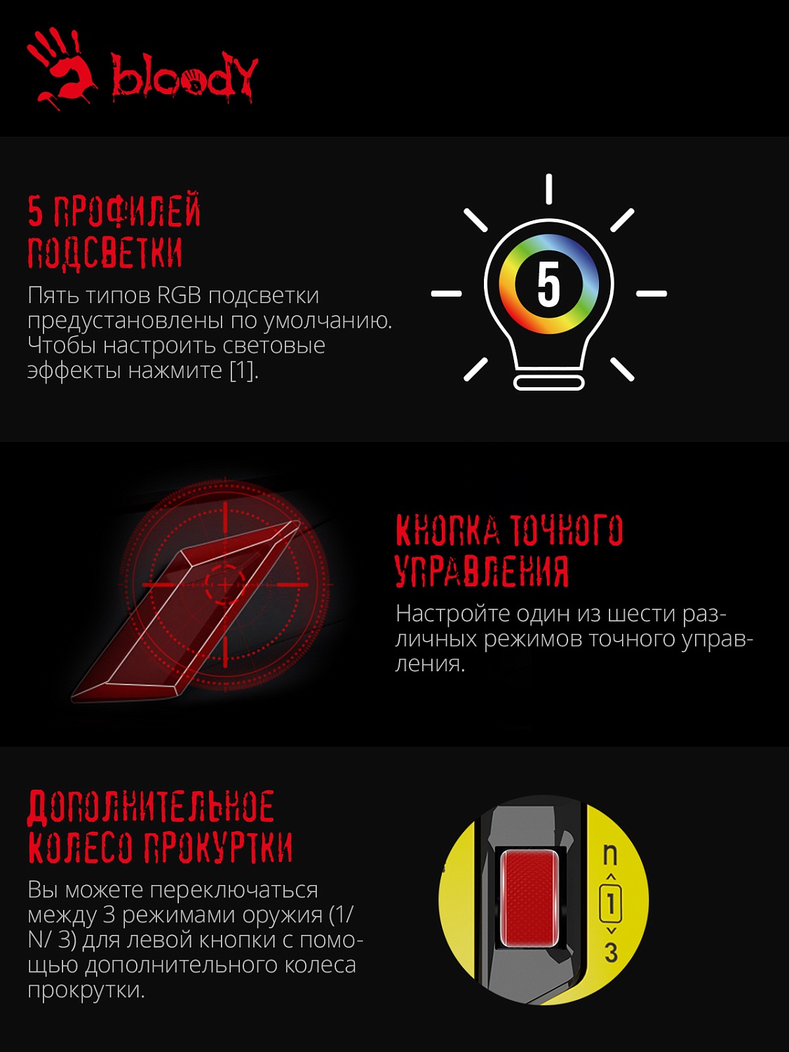 Мышь A4Tech Bloody W70 Max Punk желтый/черный оптическая (10000dpi) USB (11but) Мышь A4Tech Bloody W70 Max Punk желтый/черный оптическая (10000dpi) USB (11but)