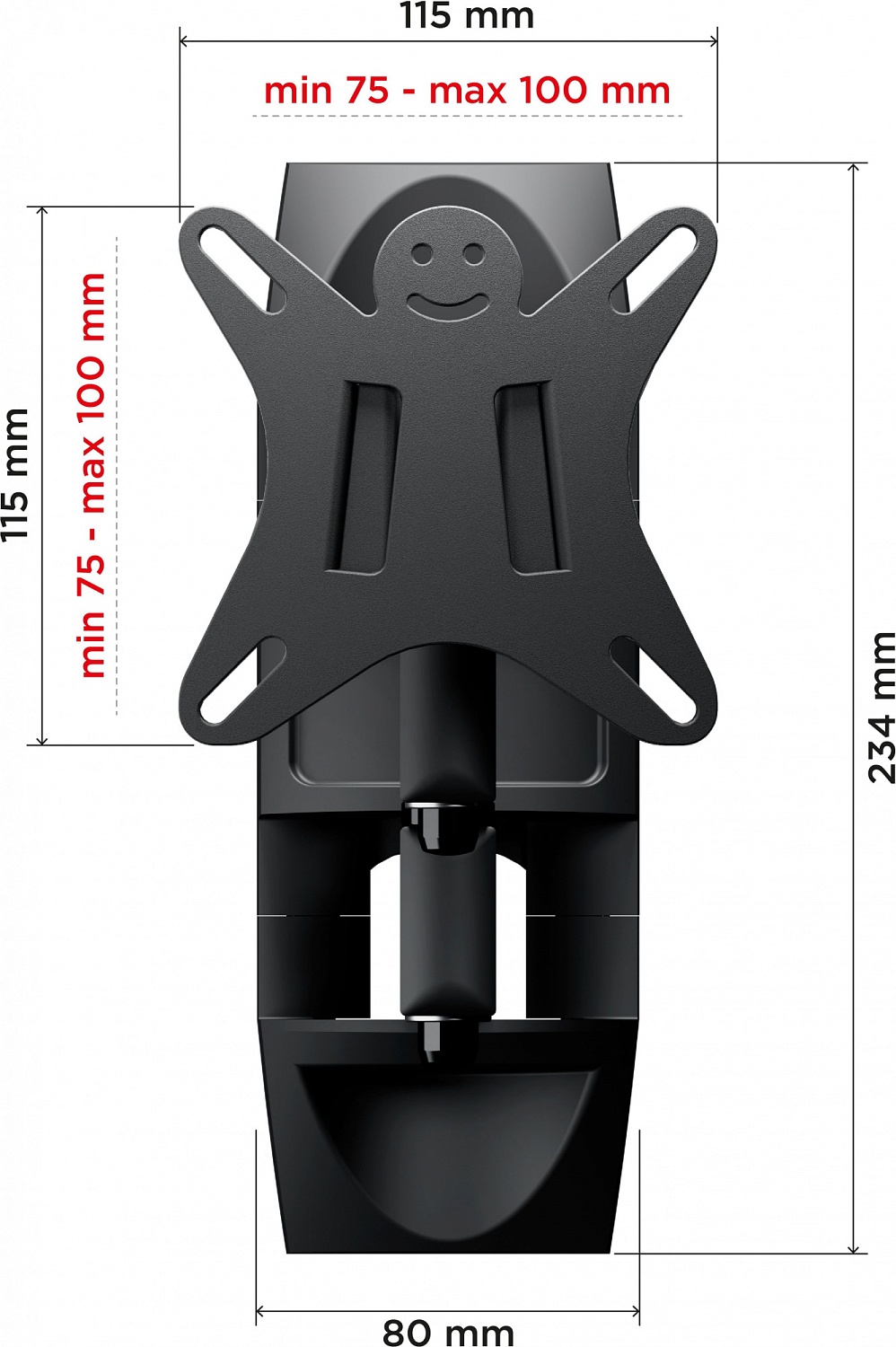 Кронштейн для телевизора Holder LCDS-5039 металлик 10"-26" макс.25кг настенный поворот и наклон