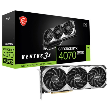 Видеокарта MSI RTX4070 SUPER VENTUS 3X OC 12GB GDDR6X 192bit 3xDP HDMI 3FAN