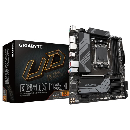 Материнская плата Gigabyte B650M DS3H SocketAM5 AMD B650 4xDDR5 mATX AC`97 8ch(7.1) 2.5Gg RAID+HDMI+DP