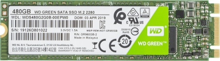 M.2 2280 480GB WD Green Client SSD WDS480G2G0B SATA 6Gb/s, 545/545, MTBF 1M, 3D TLC, 40TBW, Retail (858838)