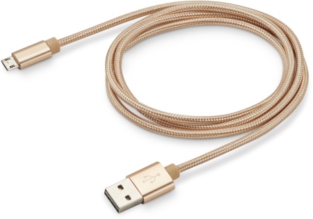 Кабель Buro Reversible Braided BHP MICROUSB 1M BRAIDED USB (m)-micro USB (m) 1м золотистый