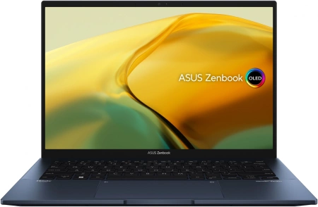 Ноутбук Asus Zenbook 14 OLED UX3402VA-KM749 Core i7 13700H 16Gb SSD1Tb Intel Iris Xe graphics 14" OLED 2.8K (2880x1800) noOS blue WiFi BT Cam Bag (90NB10G1-M015S0)