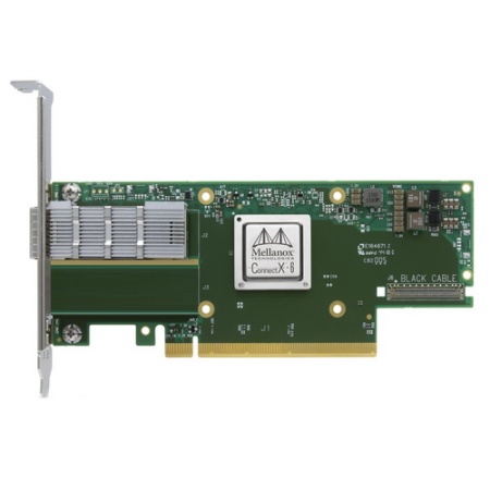 MCX653105A-ECAT-SP ConnectX®-6 VPI adapter card, 100Gb/s (HDR100, EDR IB and 100GbE), single-port QSFP56, PCIe3.0/4.0 x16, tall bracket, single pack, (488463)