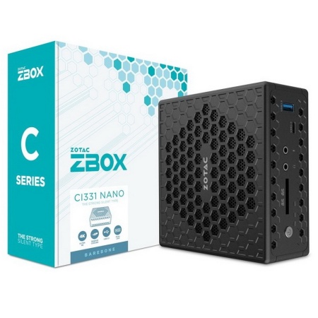 ZBOX-CI331NANO-BE FANLESS, Intel N5100, 2X DDR4-2933, 2x GLAN, WIFI ac, BT, SATA III SLOT, DP/HDMI/VGA, EU+UK PLUG (622878)