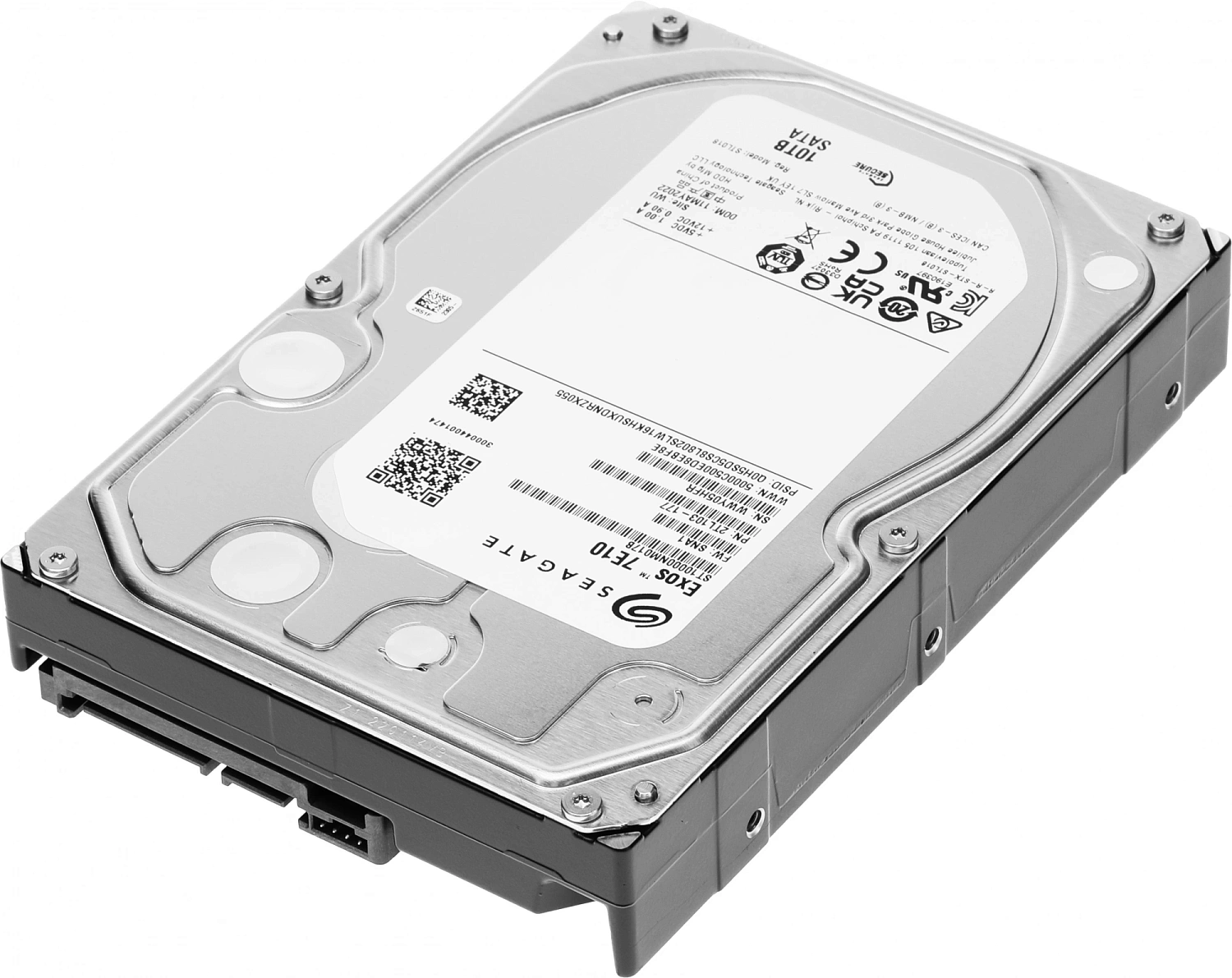 Жесткий диск Seagate Exos 7E10 HDD 3.5" SATA 10Tb, 7200 rpm, 256Mb buffer, 512e/4Kn, ST10000NM017B, 1 year (analog ST10000NM001G)