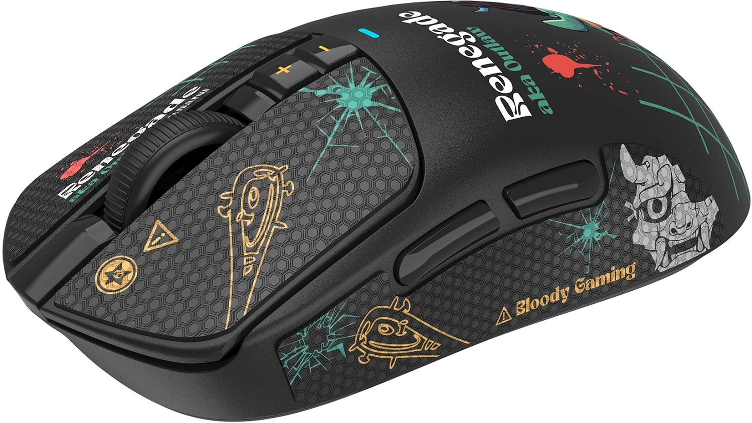 Мышь A4Tech Bloody R72 Ultra Duo черный/рисунок оптическая (20000dpi) беспроводная USB (7but) Мышь A4Tech Bloody R72 Ultra Duo черный/рисунок оптическая (20000dpi) беспроводная USB (7but)