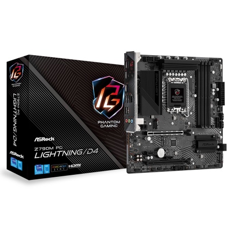 Z790M PG LIGHTNING/D4, Socket 1700, Intel®Z790, 4xDDR4-3200, HDMI, 2xPCI-Ex16, 1xPCI-Ex1, 4xSATA3(RAID 0/1/5/10), 2xM.2, 8 Ch Audio, 1xGLan, (2+4)xUSB2.0, (5+2)xUSB3.2, (1+1)xUSB3.2 Type-C™, 1x/PS/2, mATX, RTL {}