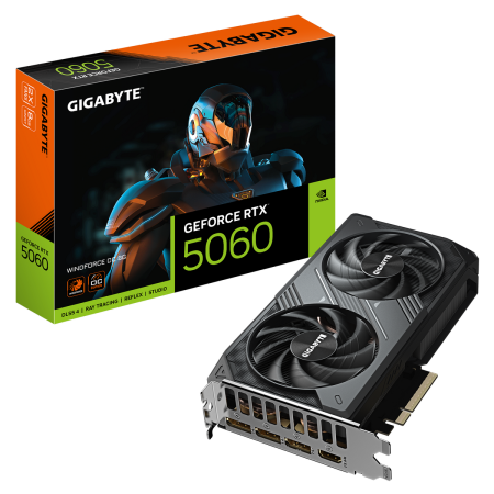 Видеокарта Gigabyte RTX5060 WINDFORCE OC 8GB GDDR7 128bit 3xDP HDMI 2FAN RTL