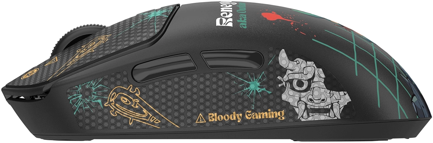 Мышь A4Tech Bloody R72 Ultra Duo черный/рисунок оптическая (20000dpi) беспроводная USB (7but) Мышь A4Tech Bloody R72 Ultra Duo черный/рисунок оптическая (20000dpi) беспроводная USB (7but)