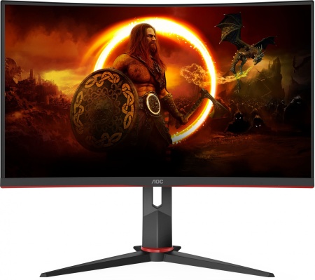 Монитор AOC 27" Gaming CQ27G2S черный/красный VA LED 4ms 16:9 HDMI M/M матовая HAS 250cd 178гр/178гр 2560x1440 165Hz DP 2K 5.4кг