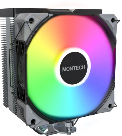Устройство охлаждения(кулер) Montech NX400 ARGB Soc-AM5/AM4/1200/1700/1851 черный 4-pin 34.17dB Al+Cu 220W Ret (NX400ARGBBK)