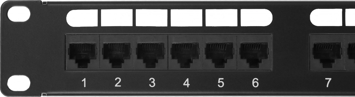 Патч-панель Патч-панель 19", кат. 5е, 1U, 24 порта UTP, с возможность установки заднего органайзера