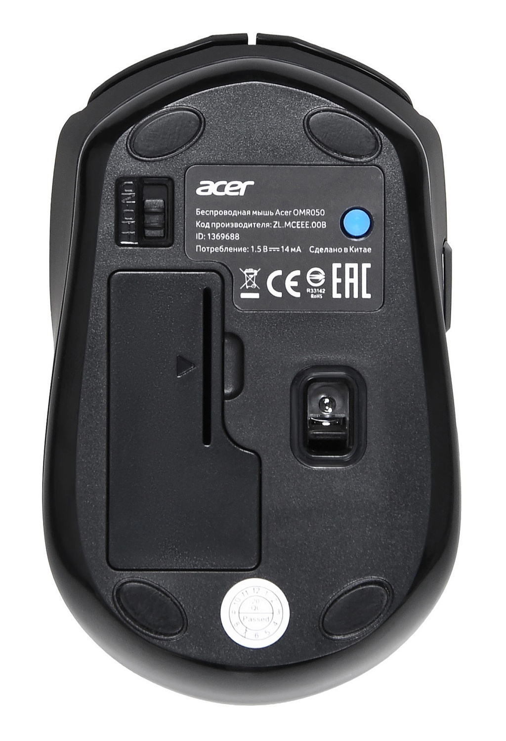 Мышь Acer OMR050 черный оптическая (1600dpi) беспроводная BT/Radio USB (6but) Мышь Acer OMR050 черный оптическая (1600dpi) беспроводная BT/Radio USB (6but)