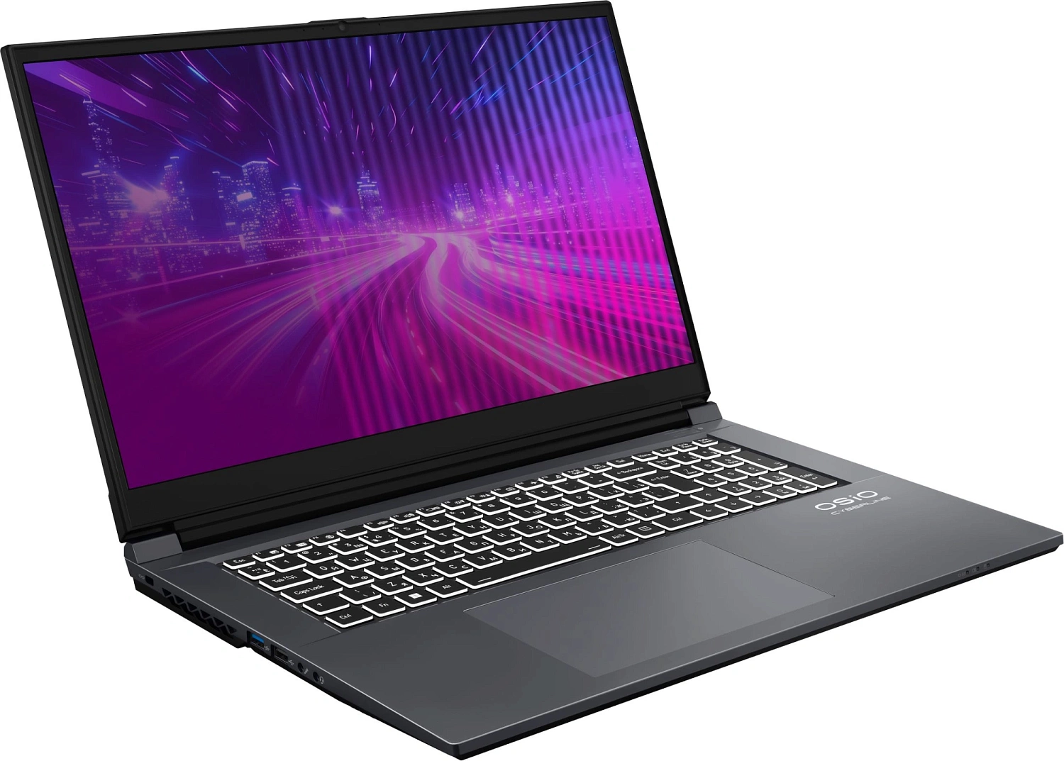 Ноутбук Osio CyberLine C170i-002 Core i5 12600H 16Gb SSD512Gb NVIDIA GeForce RTX4050 17.3" FHD (1920x1080) без ОС WiFi BT Cam