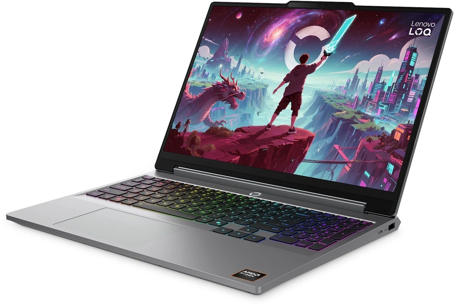 Ноутбук Lenovo LOQ 15AHP11 Ryzen 7 250 16Gb SSD512Gb NVIDIA GeForce RTX 5060 8Gb 15.3" IPS WUXGA (1920x1200) без ОС grey WiFi BT Cam (83TN003GPS)