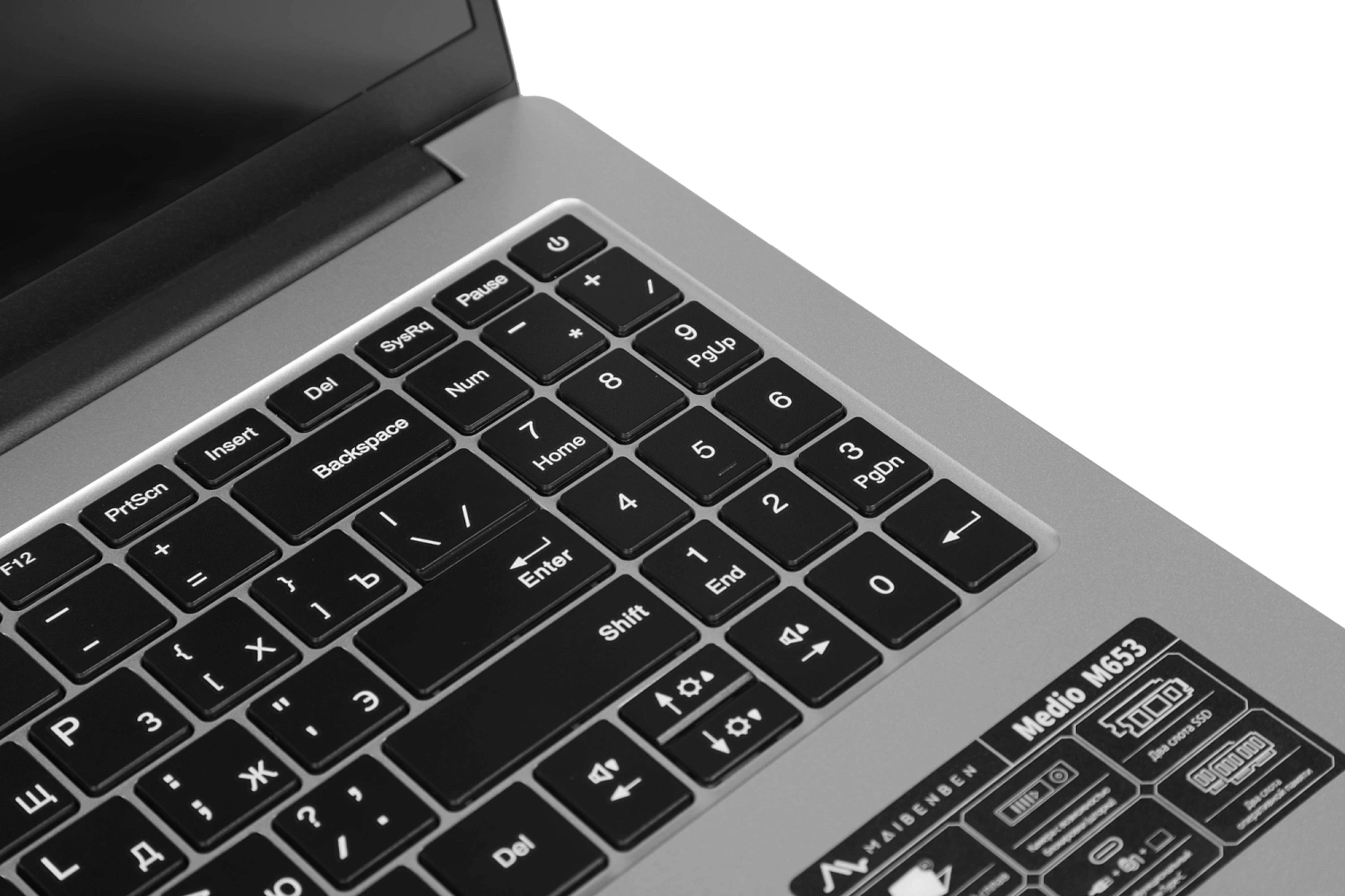 Ноутбук Maibenben M653 Ryzen 3 5400U 8Gb SSD512Gb AMD Radeon 16" IPS FHD+ (1920x1200) Windows 11 Home grey WiFi BT Cam 4000mAh (M6531SB0HSRE0)