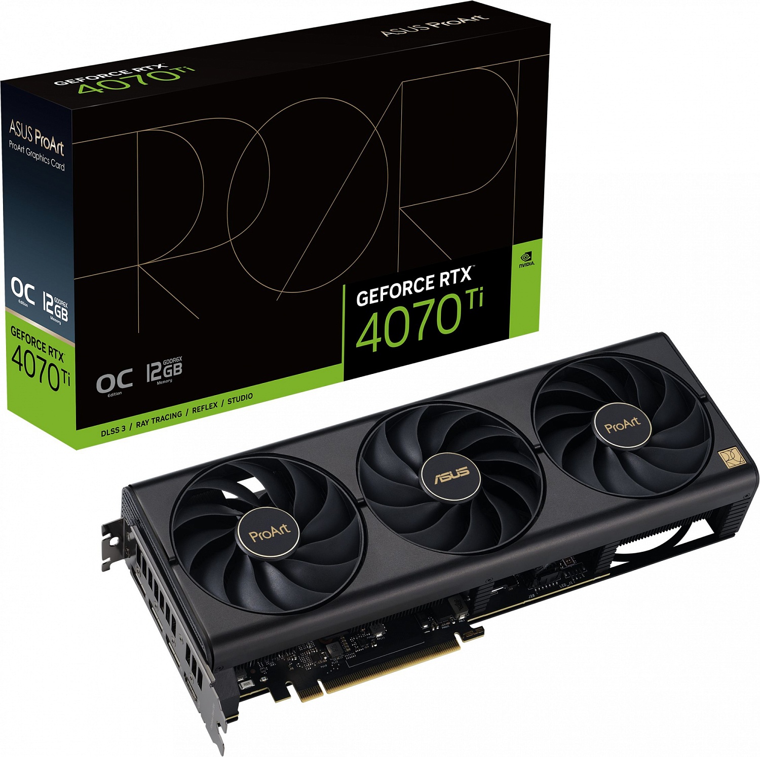 Видеокарта ASUS PROART-RTX4070TI-O12G//RTX4070TI HDMI*1 DP*3 12G D6X; 90YV0J30-M0NA00