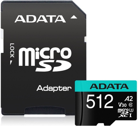 Флеш карта microSDXC A-Data 512GB AUSDX512GUI3V30SA2-RA1 Premier Pro + adapter