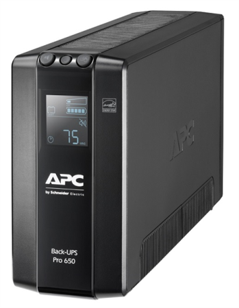 Источник бесперебойного питания APC Back-UPS Pro BR 650VA/390W, 6xC13 Outlets(6 batt.), AVR, LCD, Data/DSL protect, 10/100 Base-T, USB, PCh, user repl. batt., 1 year warranty
