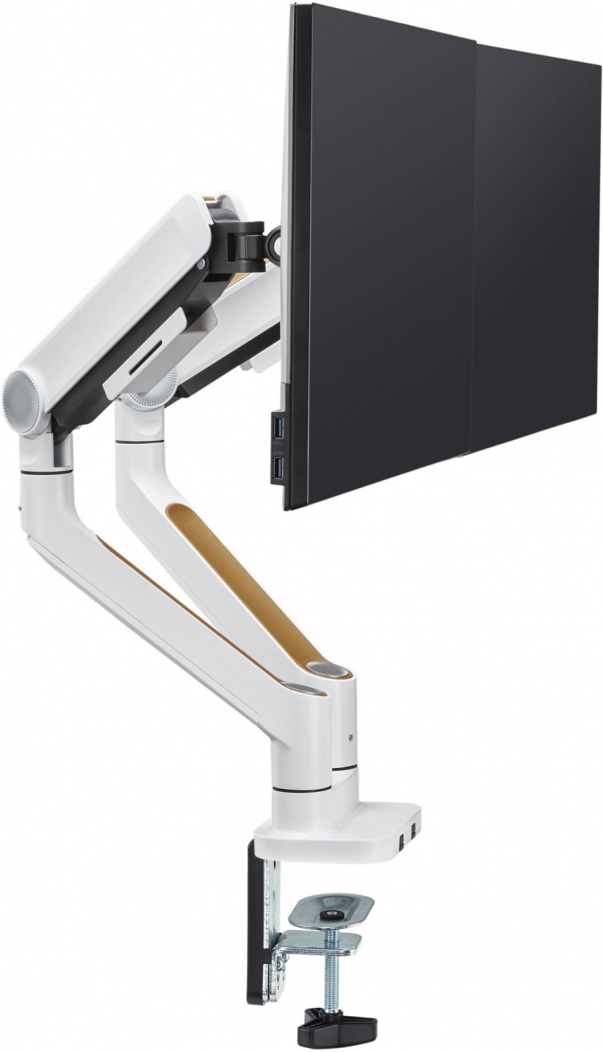 Кронштейн для мониторов Ultramounts UM733W белый 17"-32" макс.8кг настольный поворот и наклон