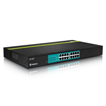 16-Port 30W/port 10/100Mbps PoE+ Switch 480 W budget