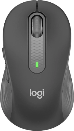 Мышь беспроводная Logitech M650 Signature Graphite темно-серая, 400-4000 dpi, Bluetooth + 2.4G, 5 кнопок, АА-батарейка, полноразмерная, правый хват