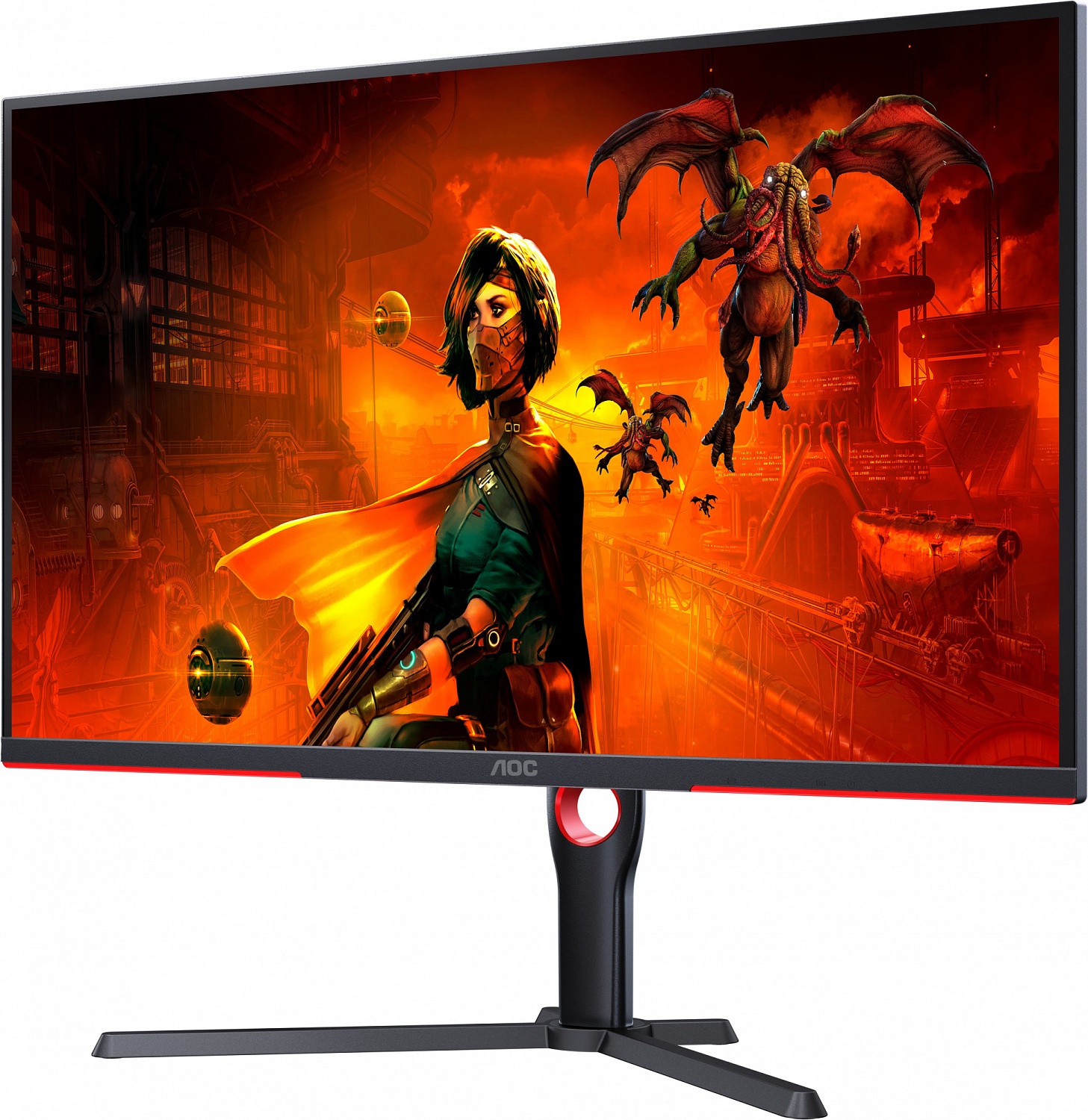 Монитор AOC 31.5" Gaming U32G3X черный/красный IPS LED 1ms 16:9 HDMI M/M матовая HAS Piv 1000:1 400cd 178гр/178гр 3840x2160 144Hz DP 4K 7.79кг