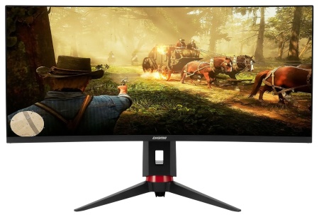 Монитор Digma 34" Gaming DM-MONG3410 черный LED 21:9 HDMI матовая HAS Piv 300cd 178гр/178гр 3440x1440 165Hz G-Sync DP 2K USB 8.48кг