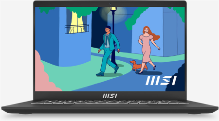 Ноутбук MSI Modern 14  C12M-263RU, Core I5-1235U 14" FHD(1920*1080),IPS, LPDDR4 16GB, 512GB M.2 SSD, Iris Xe Graphics, Black,39Whr,1,4kg 1y, Win11Pro Rus, KB Eng/Rus