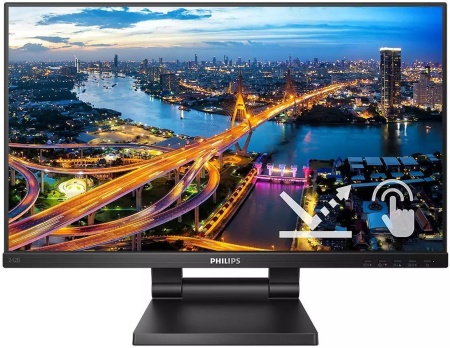 Монитор LCD 23.8'' [16:9] 1920х1080(FHD) IPS, nonGLARE, TOUCH, 75 Hz, 250 cd/m2, H178°/V178°, 1000:1, 50М:1, 16.7M, 4ms, VGA, HDMI, DP, USB-Hub, Height adj, Tilt, Speakers, 3Y, Black