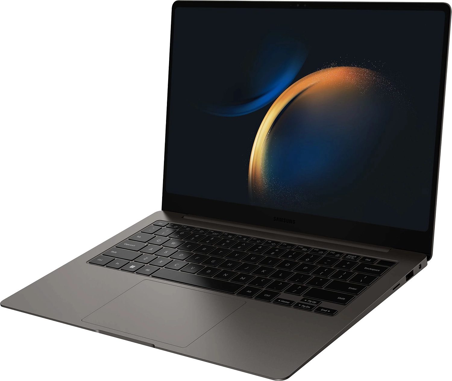 Ноутбук Samsung Galaxy Book 3 Pro NP940 Core i7 1360P 16Gb SSD1Tb Intel Iris Xe graphics 14" AMOLED 3K (2880x1800) Windows 11 Home English 64 dk.grey WiFi BT Cam (NP940XFG-KC1US)
