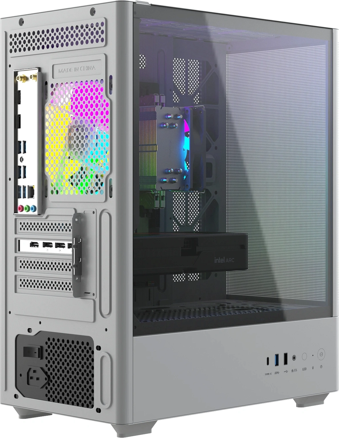 ПК Teclast G03 Ryzen 5 7500F (3.7) 32Gb SSD1Tb Arc B580 12Gb Windows 11 Pro GbitEth WiFi BT 500W белый (G03 7500F32G1TB580WKRU)