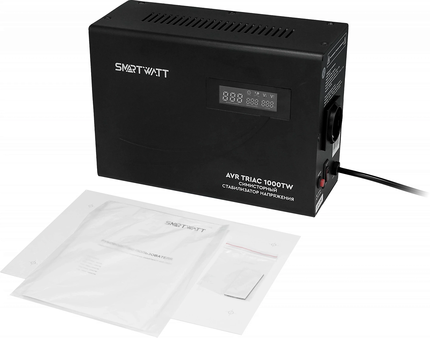 Стабилизатор напряжения Smartwatt AVR Triac 1000TW 1000ВА черный