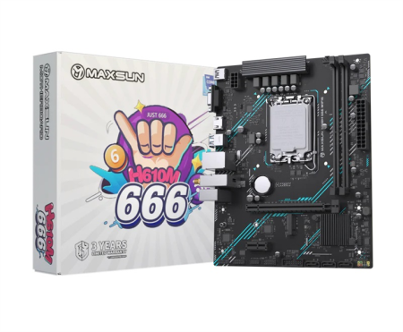 Материнская плата MAXSUN MS-H610M 666 WIFI6, LGA1700, H610, 2*DDR4, 3*SATA3, M.2, USB 3.2, USB 2.0, 1*PCIEx16, 1*PCIEx1, VGA+HDMI, mATX