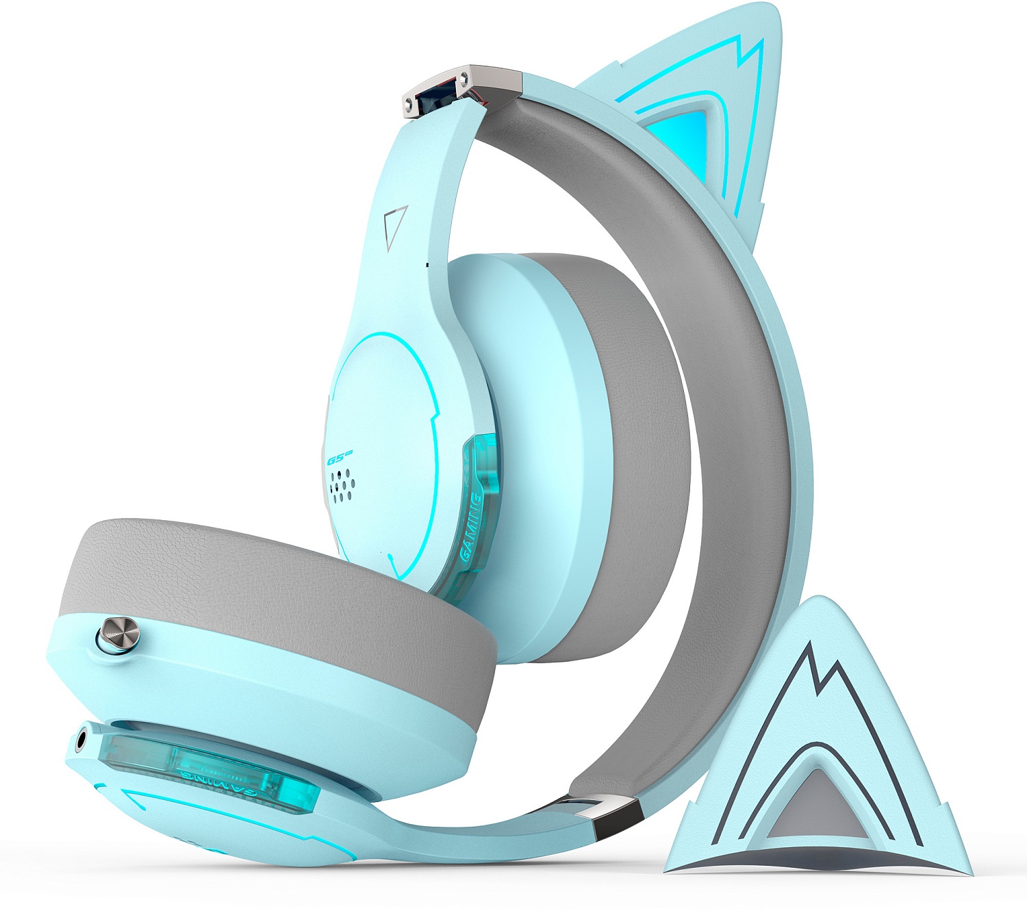 Наушники с микрофоном Edifier G5BT Cat голубое небо/серый мониторные BT оголовье