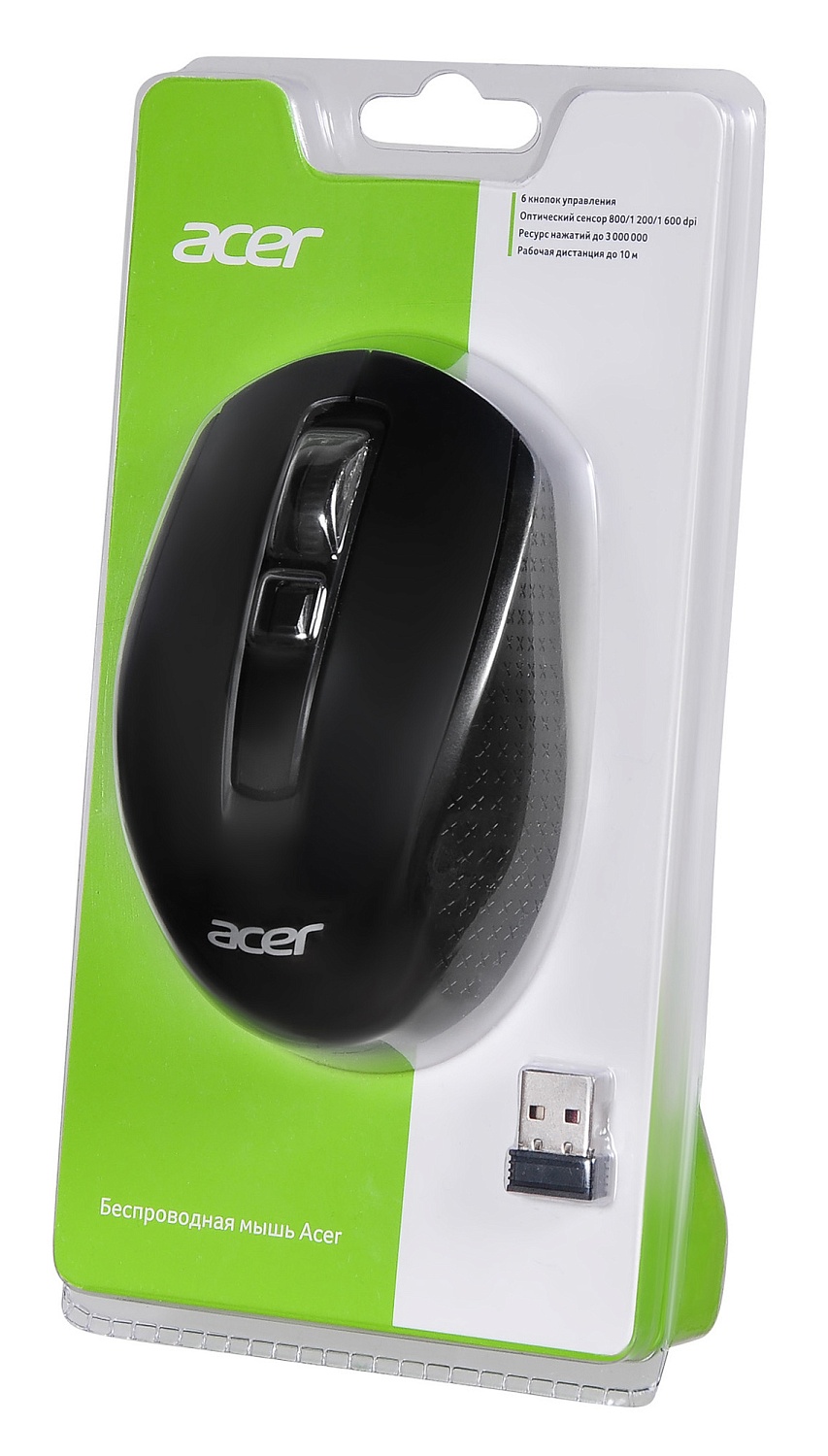 Мышь Acer OMR060 черный оптическая (1600dpi) беспроводная USB (6but) Мышь Acer OMR060 черный оптическая (1600dpi) беспроводная USB (6but)